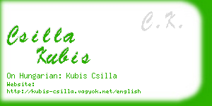 csilla kubis business card